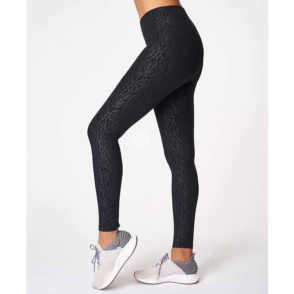 Sweaty Betty All Day Leggings Black Emboss Animal Print Full Length Women's XS - Picture 1 of 11